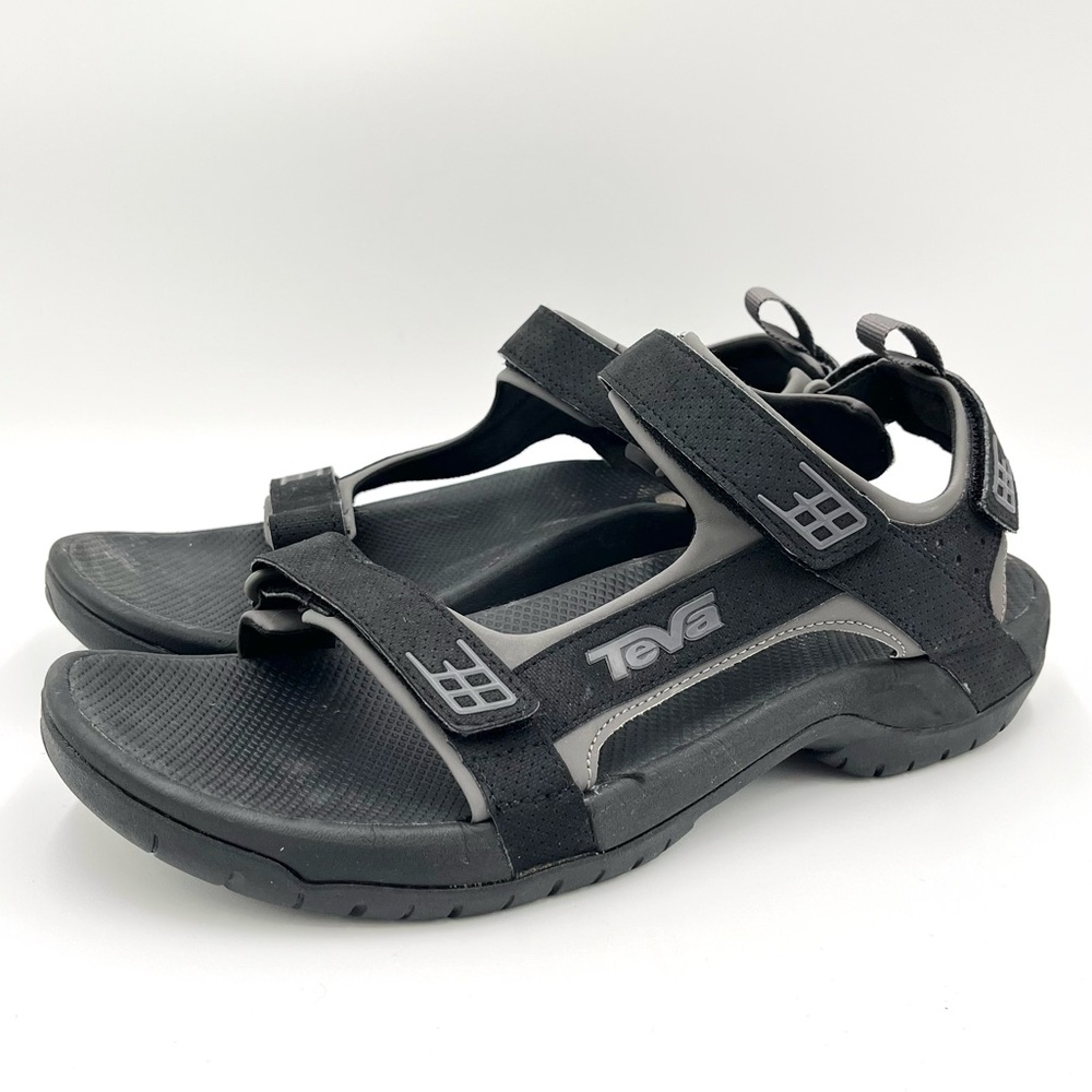 Mens Teva Minam Outdoor Sandals Size 12 Black Waterproof‎ Spider Rubber Outsole